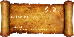 Odler Milica névjegykártya